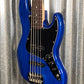 G&L USA JB-5 Clear Blue 5 String Jazz Bass Rosewood Satin Neck & Case JB5 #3175