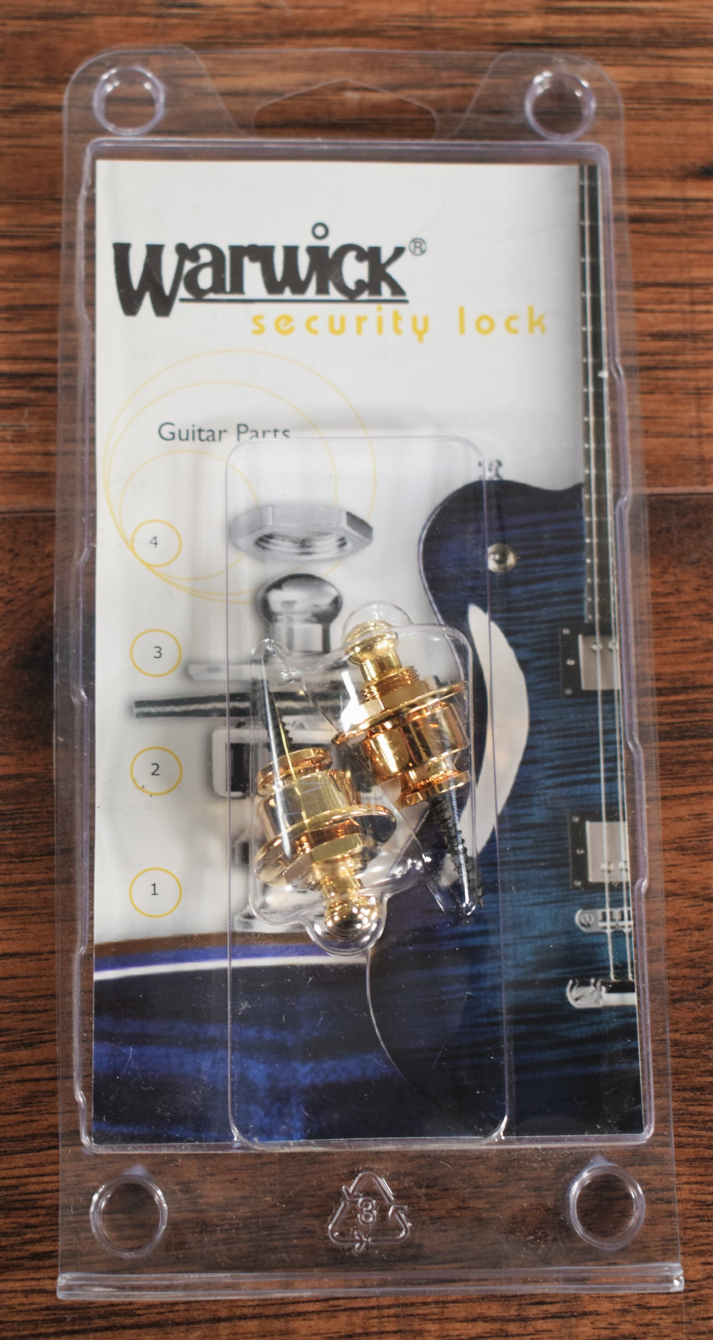 Warwick SP3031SG Spring Pin Style Guitar Bass Security Strap Lock Set Gold