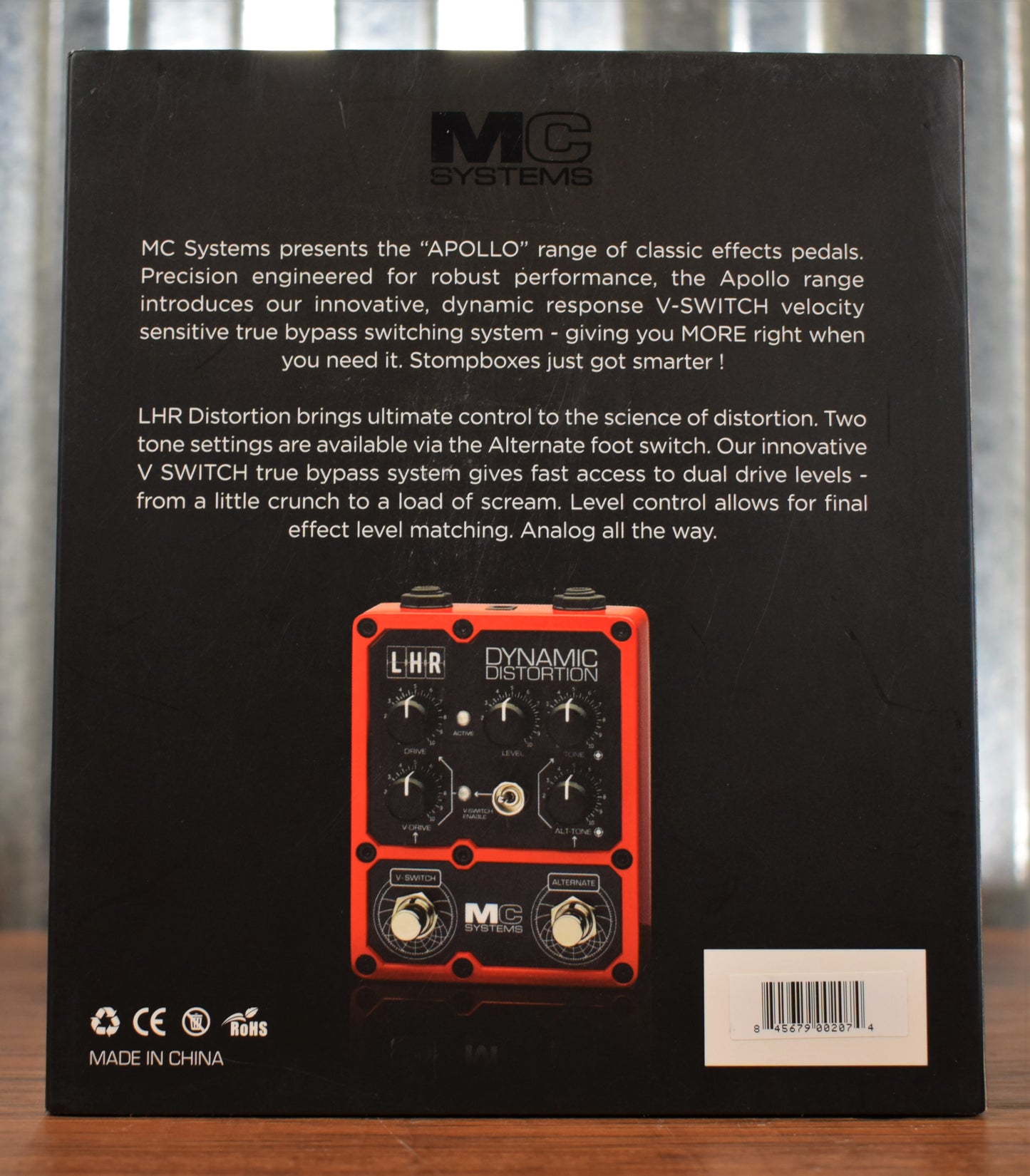 MC Systems Apollo LHR Dynamic Distortion Guitar Effect Pedal Used