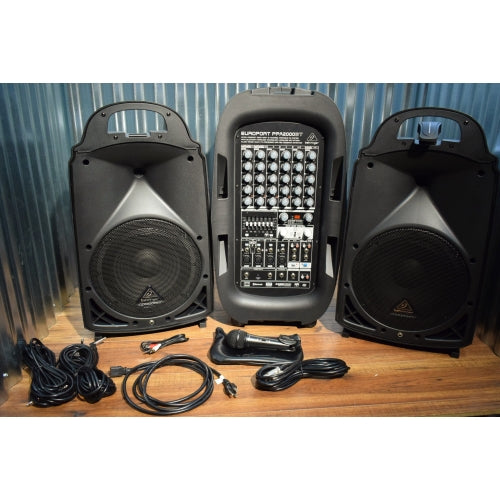 Behringer PPA2000BT 2000 Watt 8 Channel 2 Speaker Bluetooth Portable PA System