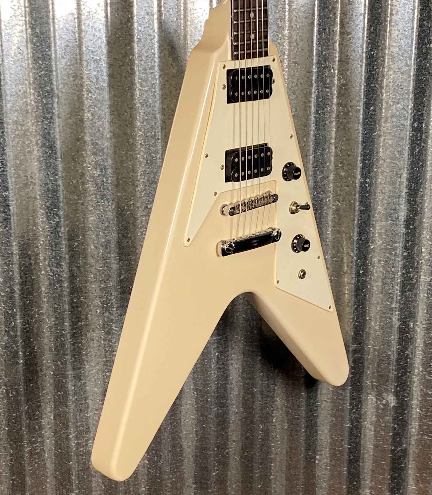 Epiphone Flying V White Guitar & Case #4456 Used