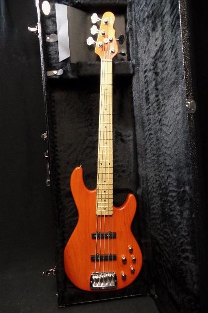 G&L USA MJ-5 5 String Bass Clear Orange Body & Headstock  & Case NOS Blem #2681