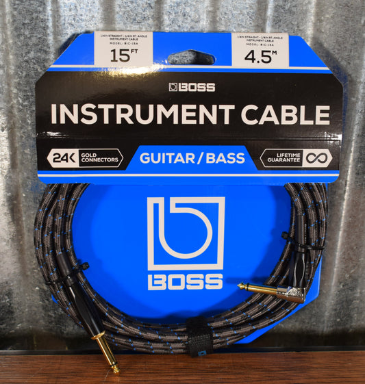 Boss BIC-15A 15FT / 4.5M 1/4" Instrument Cable Angle/Straight