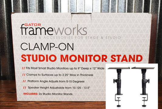 Gator Frameworks Clamp-On Adjustable Height Studio Monitor Speaker Stand Pair