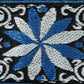 Levy's MRHHT-10 Right Height™ 2-Inch Jacquard Weave Guitar Bass Strap with Blue, White & Black Floral Hootenanny Motif