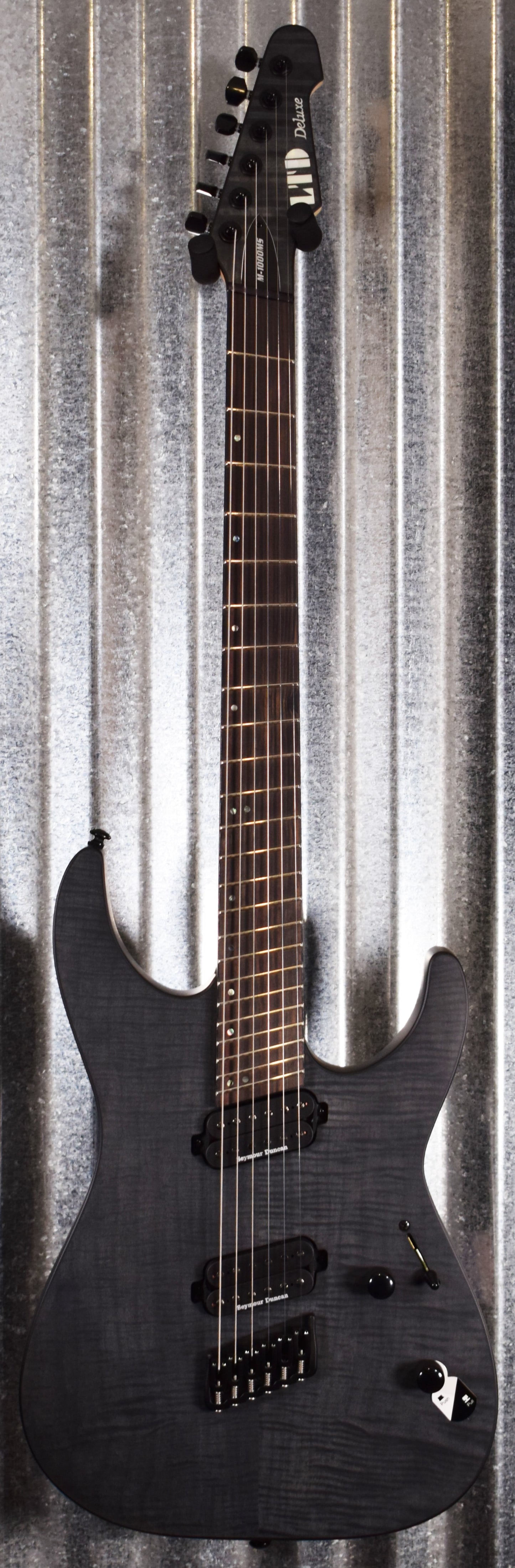 ESP LTD M-1000 Multi Scale See Thru Black Satin Seymour Duncan Guitar M1000MSFMSTBLKS #0906 Demo