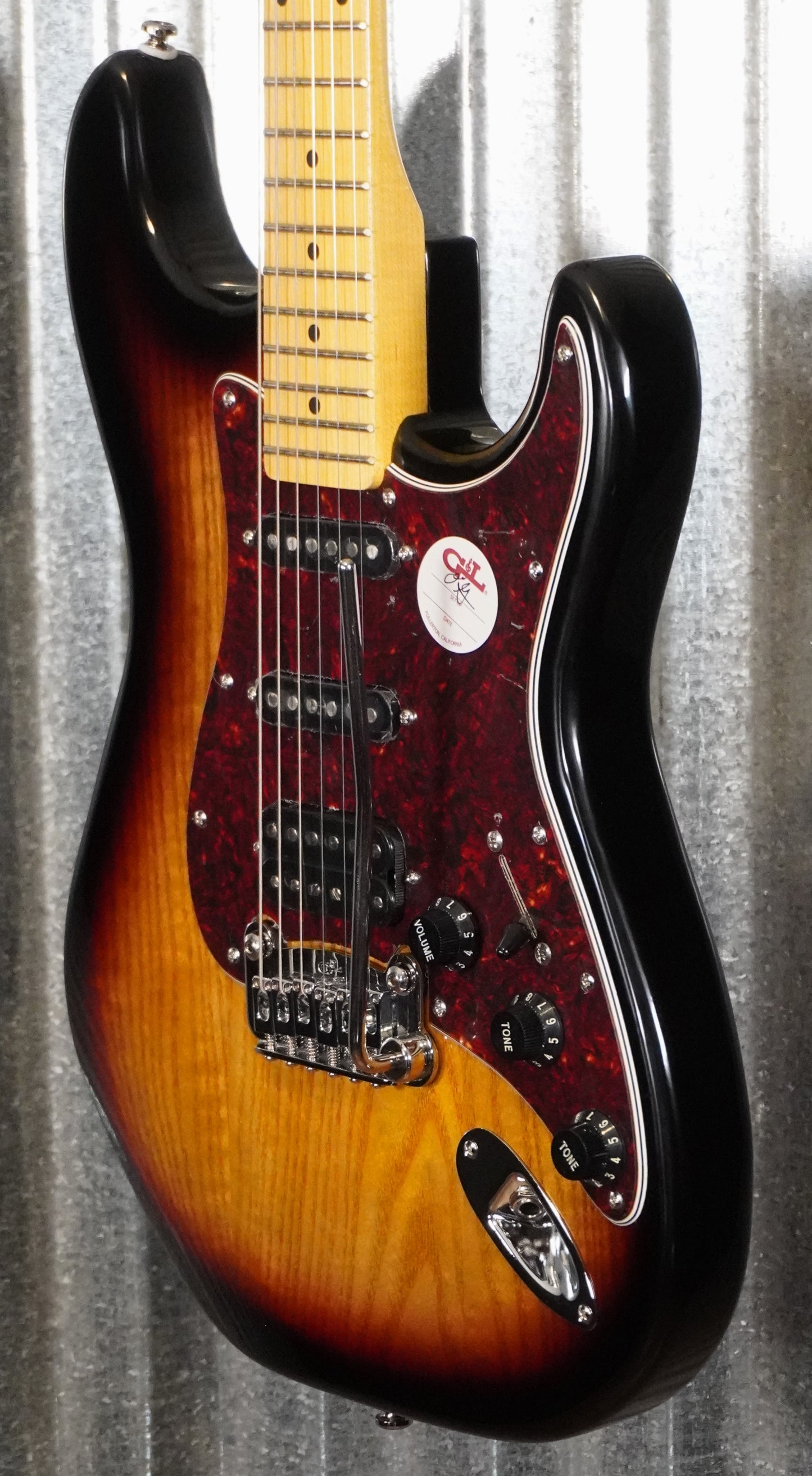 G&L Tribute Legacy HSS 3-Tone Sunburst Guitar #7124