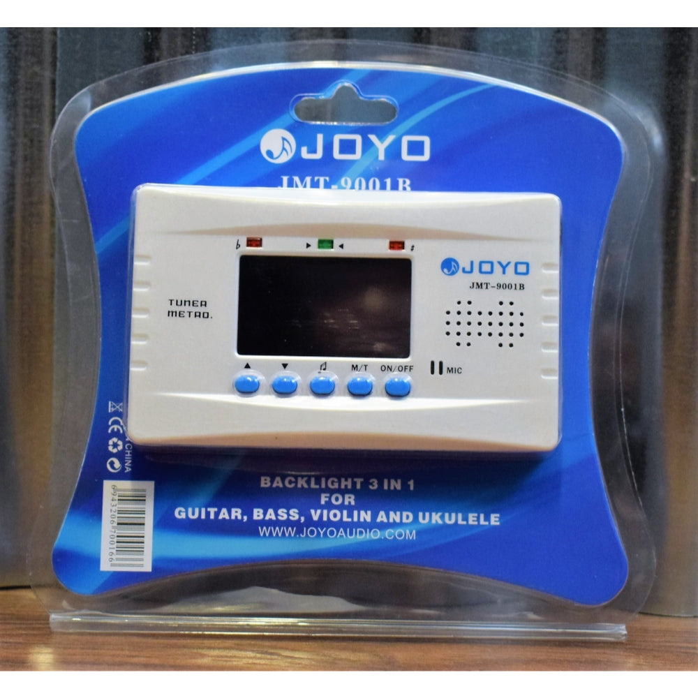 JOYO JMT-9001B White Backlit 3 in 1 Digital Metronome & String Instrument Chromatic Tuner