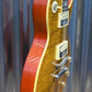Vintage Guitars Reissued Series V100AFD Amber Flame Carved Top Guitar & Case