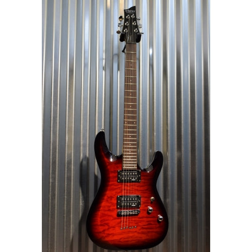 Schecter C-6 Plus Quilt Top See Thru Cherry Burst Guitar STCB #5186