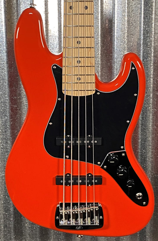 G&L USA JB-5 Hugger Orange 5 String Jazz Bass Maple Satin Neck & Case #2132