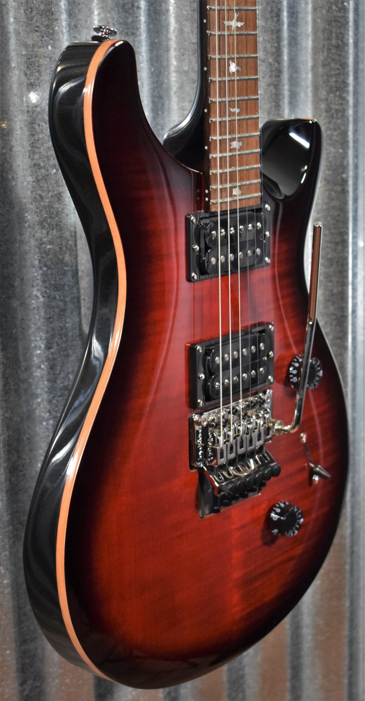 PRS Paul Reed Smith SE Custom 24 Floyd Fire Red Burst Guitar & Bag #0695