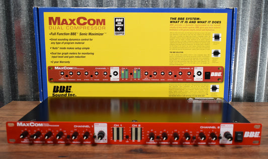 BBE MaxCom Rack Mountable Dual Channel Compressor Used