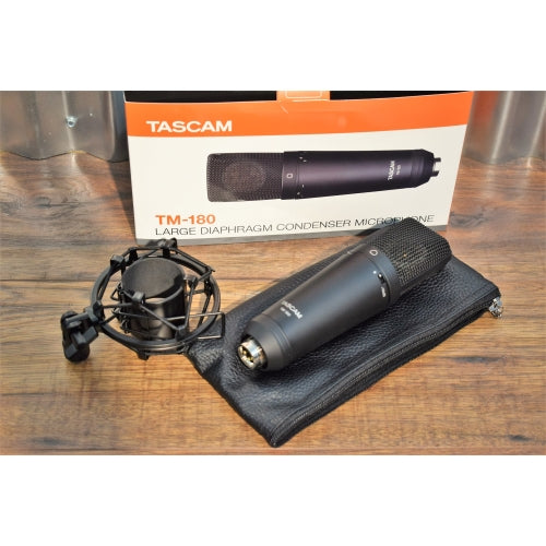 Tascam TM-180 Large Diaphragm Studio Recording Condenser Microphone & Shock Mount