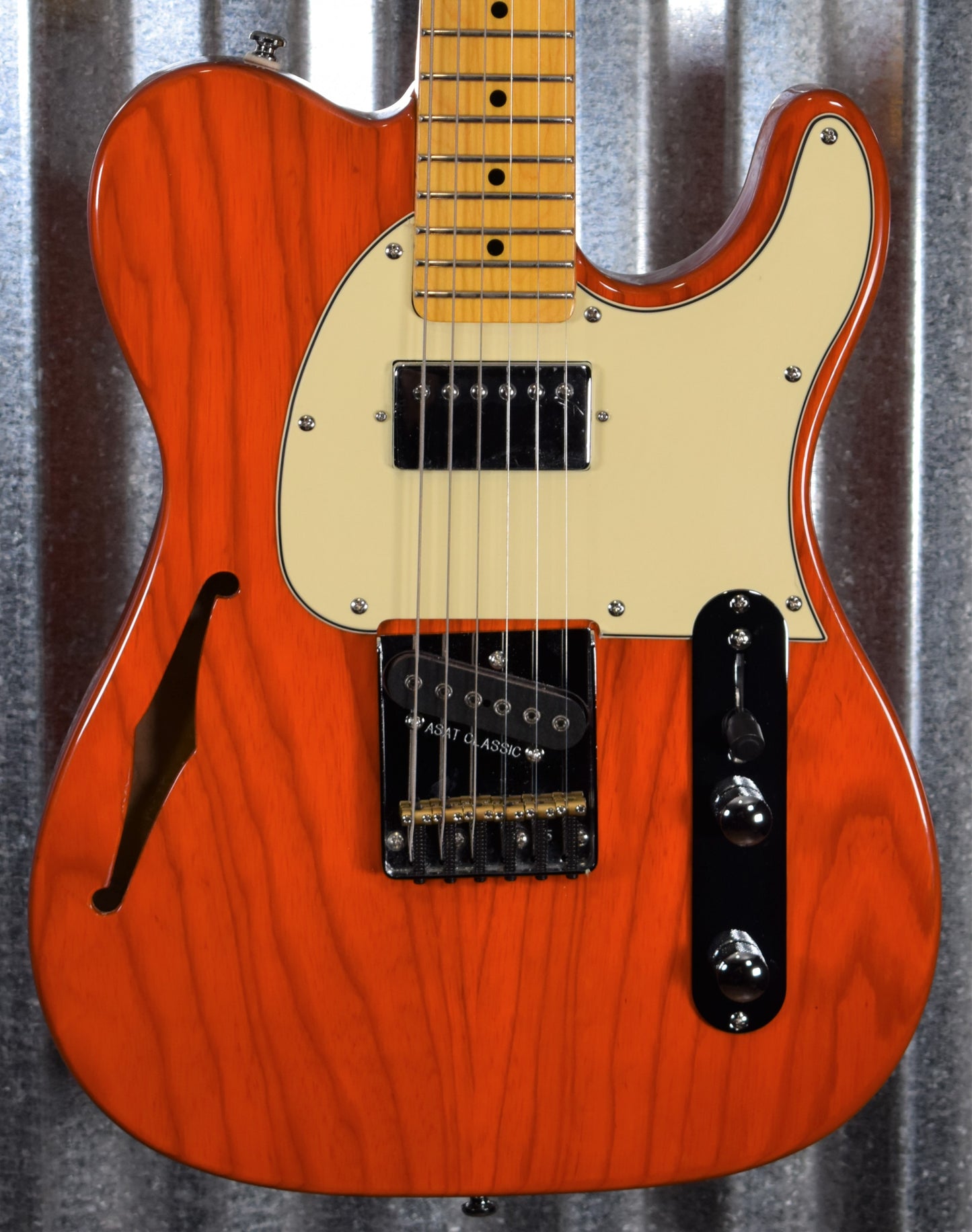 G&L Tribute ASAT Classic Bluesboy Semi Hollow Clear Orange Guitar #4919 Demo