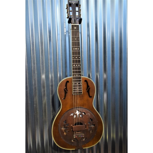 Washburn R360K Distressed Bronze Parlor Resonator Acoustic Guitar & Case #1280