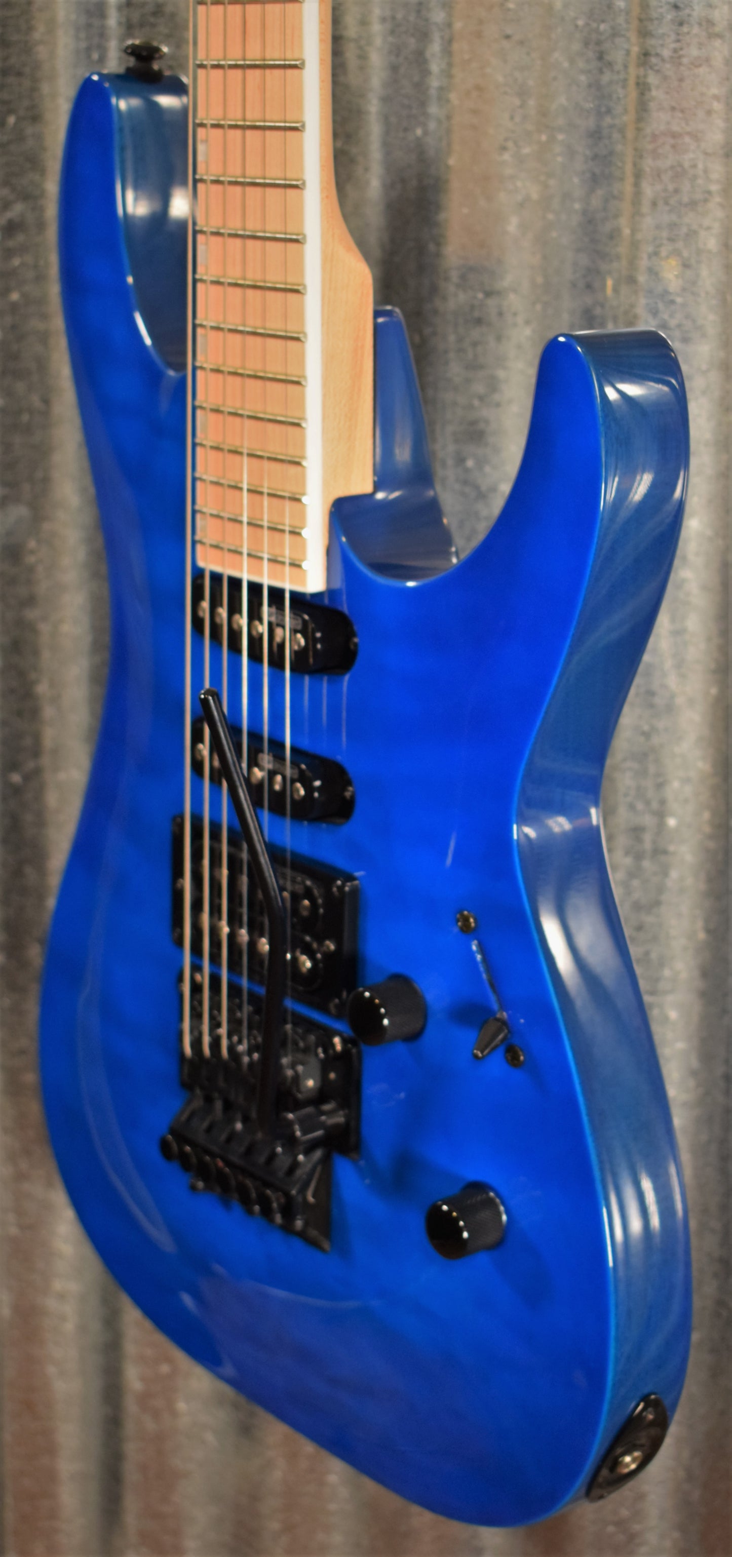 ESP LTD MH-203QM See Thru Blue Quilt Top Guitar MH203QMSTB #0091