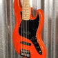 G&L USA JB5 5 String Bass Clear Orange & Case JB-5 Blem #7088