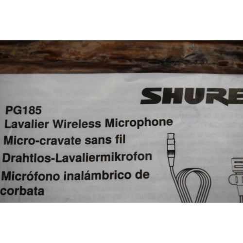 Shure PG185 Lavalier Clip On Microphone for Shure Wireless Systems Used