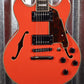 D'Angelico Premier Mini DC Cut Semi Hollow Stop Bar Fiesta Red Guitar & Bag #0182