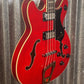 Hagstrom VIKB-WCT Viking 4 String Semi Hollow Short Scale Bass Wild Cherry Transparent #0622
