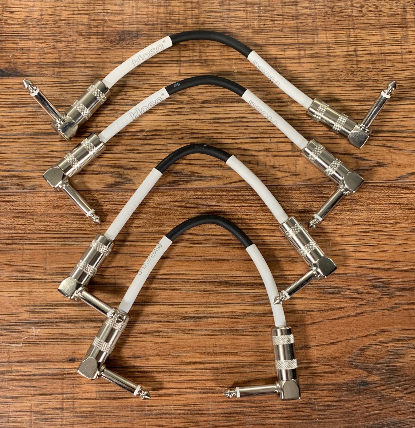 Hosa CPE-106 Right Angle 6" White Guitar Bass Effects Pedalboard Patch Cable 4 Pack