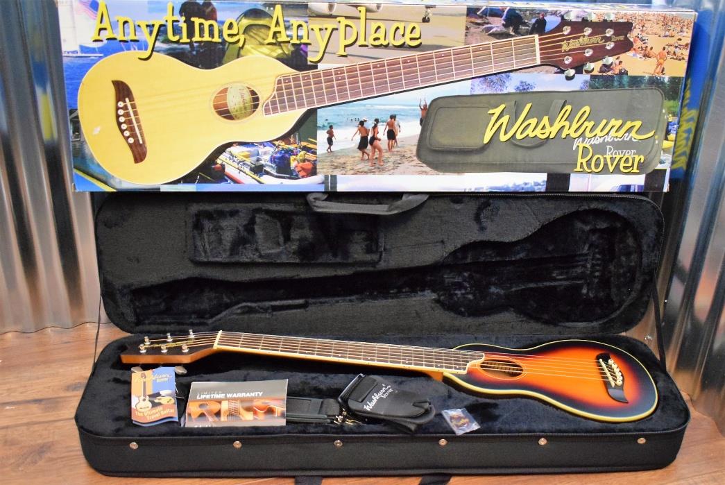 Washburn Guitars Rover RO-10 Limited Ed Rosewood Sunburst Travel Guitar & Case