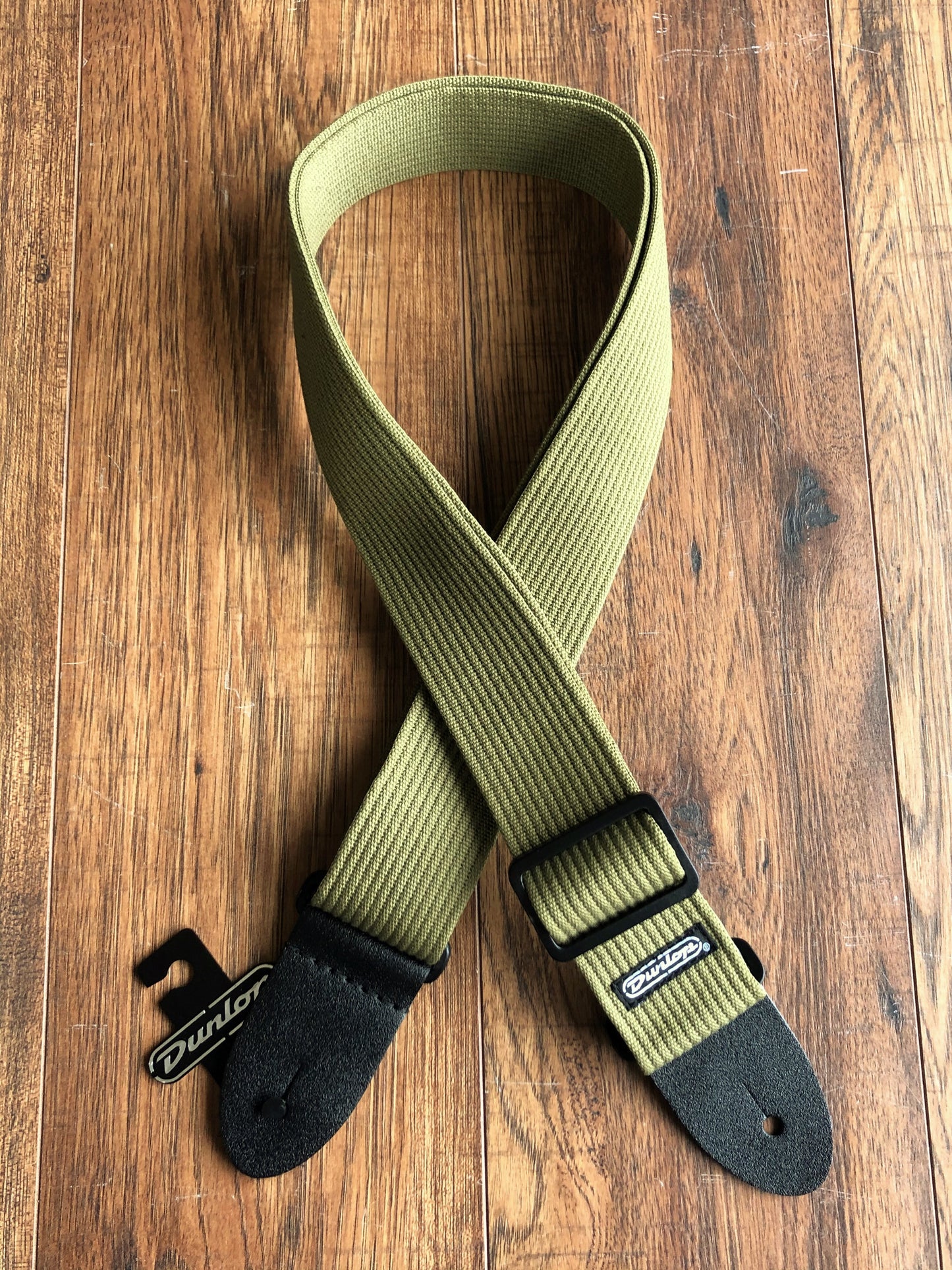 Dunlop D2701OL Olive Ribbed Cotton Guitar & Bass Strap Green