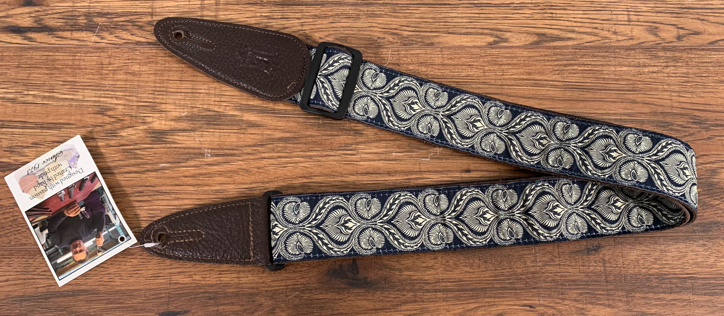 Levy's MGJ-001 2" Jacquard Weave Guitar Strap Blue White
