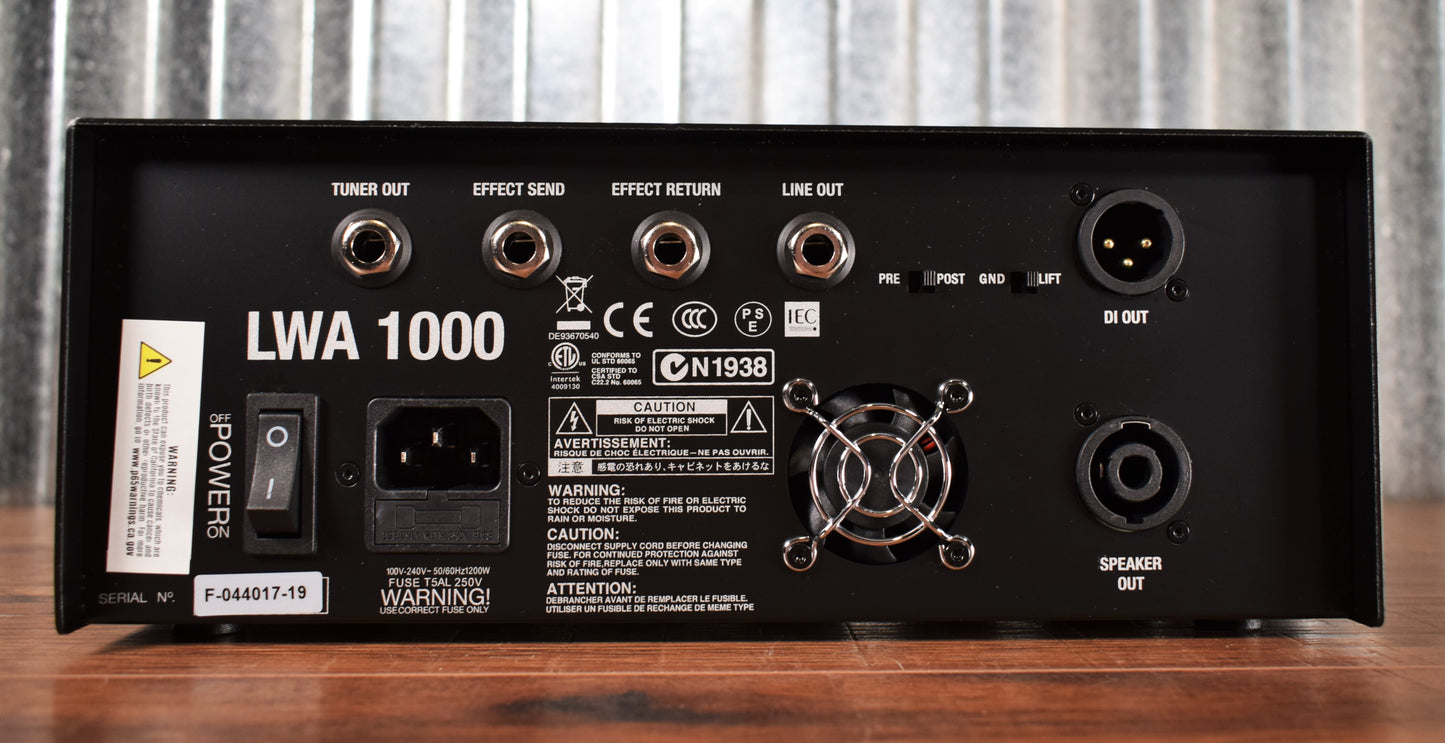 Warwick LWA1000 Two Channel 1000 Watt Bass Amplifier Head Black