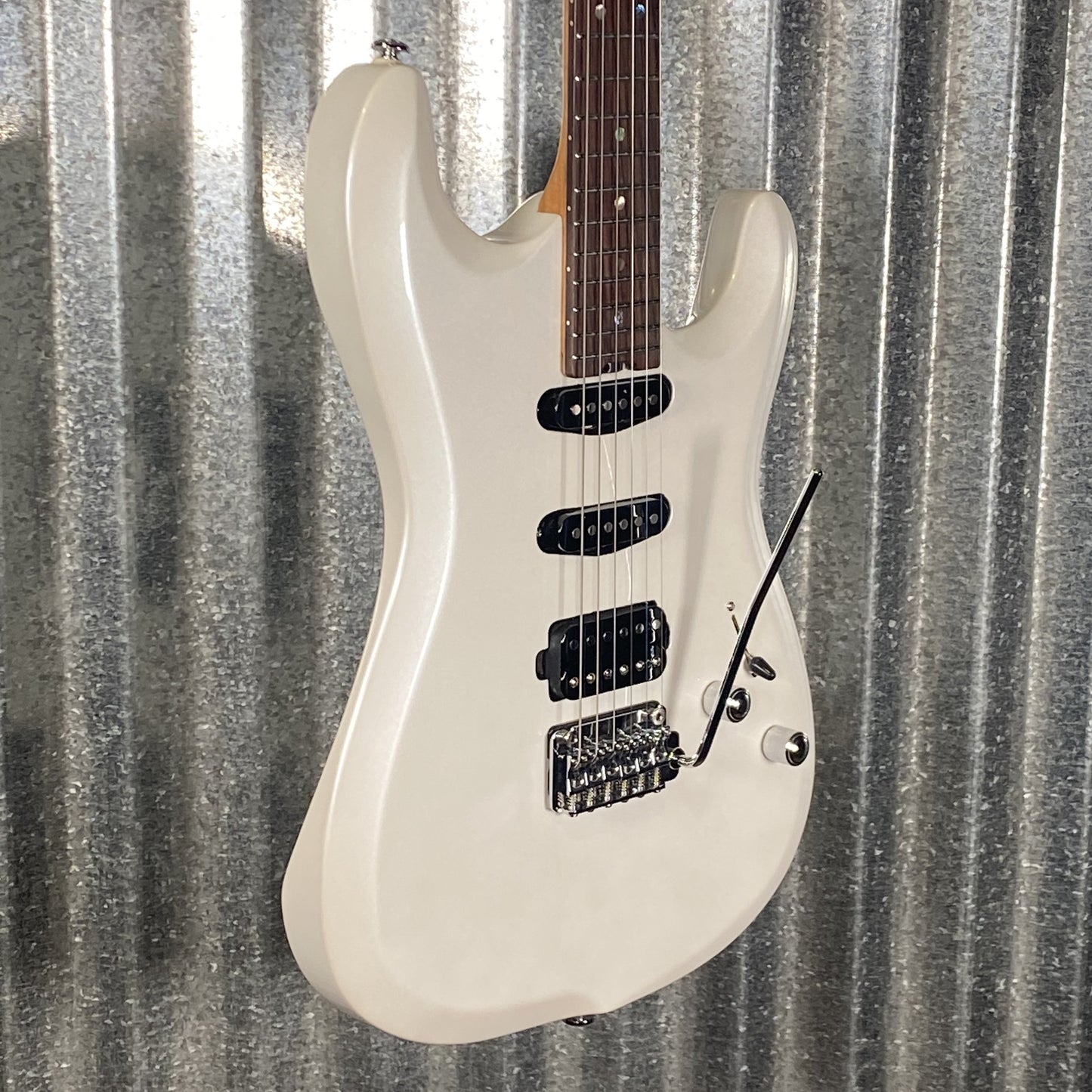 Musi Capricorn Fusion HSS Superstrat Pearl White Guitar #0107