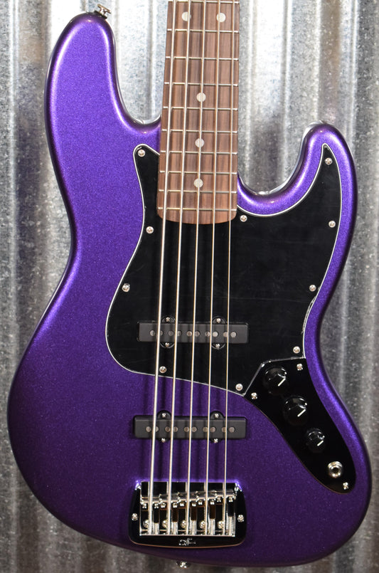 G&L USA JB-5 5 String Jazz Bass Royal Purple & Case JB5 #1210