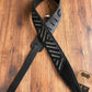 Levy's MC317DCO-BLK_GRY 2.5" Adjustable Leather Guitar & Bass Strap Black Grey