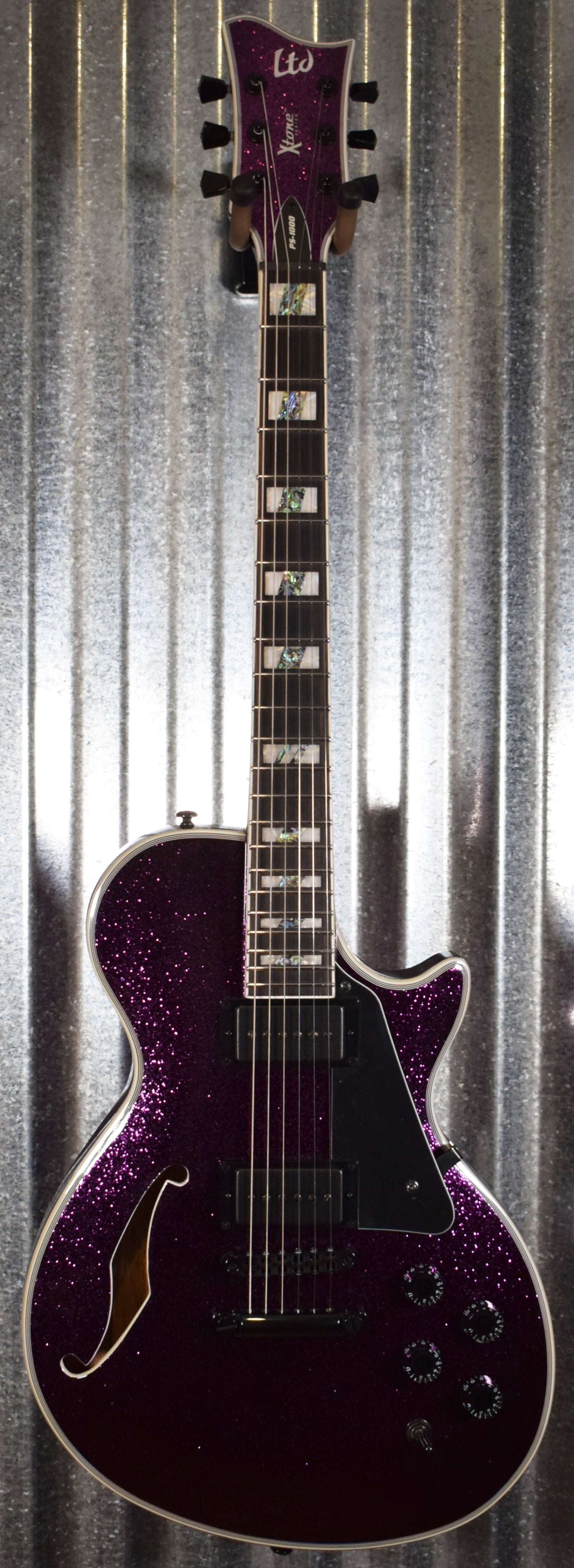 ESP LTD PS-1000 Purple Sparkle Semi Hollow Guitar XPS1000PSP #1639