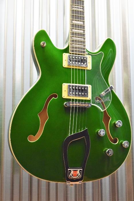 Hagstrom Viking Deluxe Custom VIKDLXCUS Emerald Green Semi Hollow Guitar #351