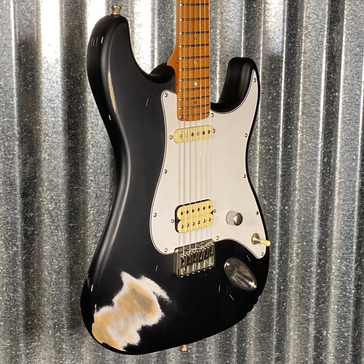 Jet JS800 Relic BK Strat Style Hard Tail Guitar Black Distressed #0004