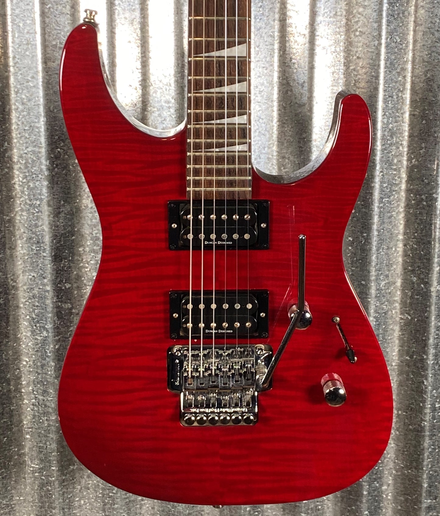 Jackson Dinky Series DX10D Flame Maple Guitar Deep Metallic Red #1033 Used