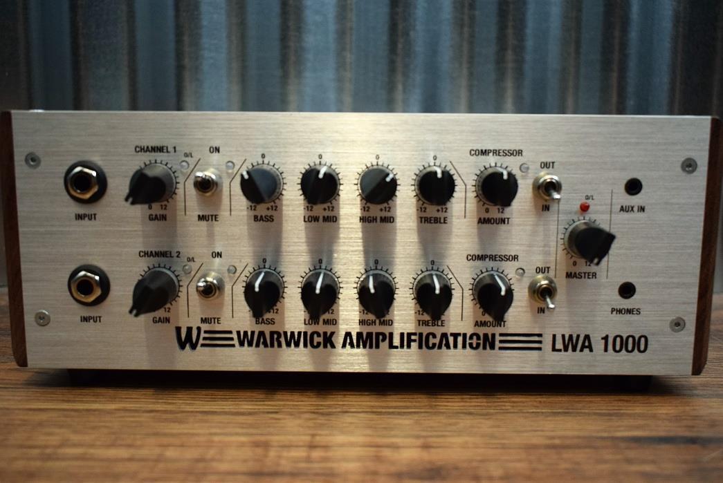 Warwick LWA 1000 Watt 2 Channel Bass Amplifier Head LWA1000 Silver B Stock #0513