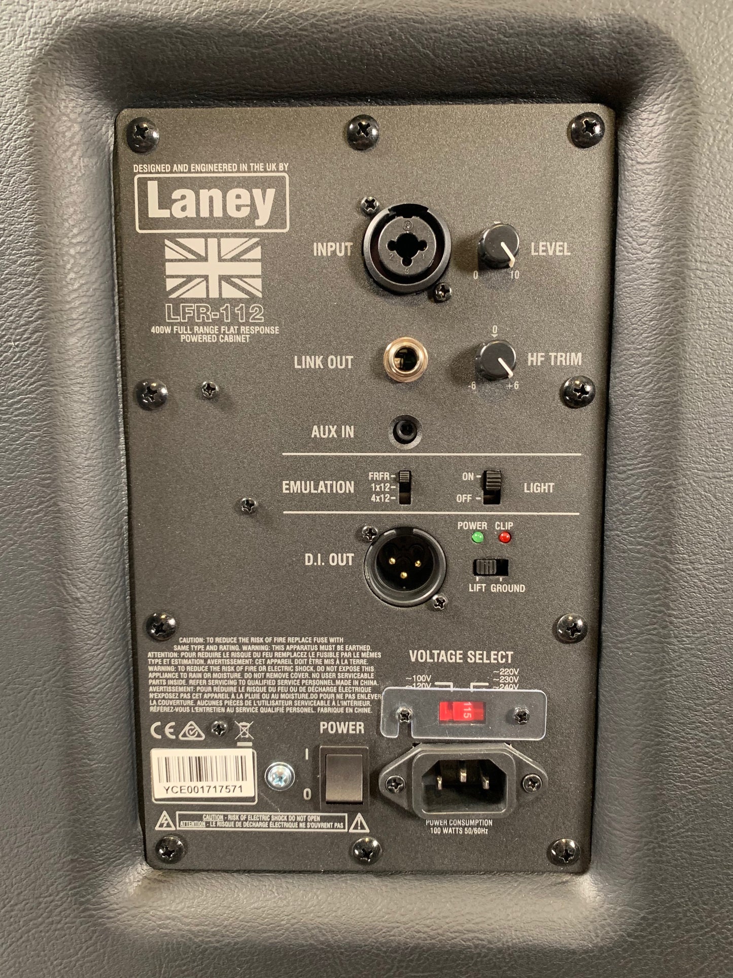 Laney LFR-112 1x12" Flat Response 400 Watt Active Guitar Speaker Cabinet