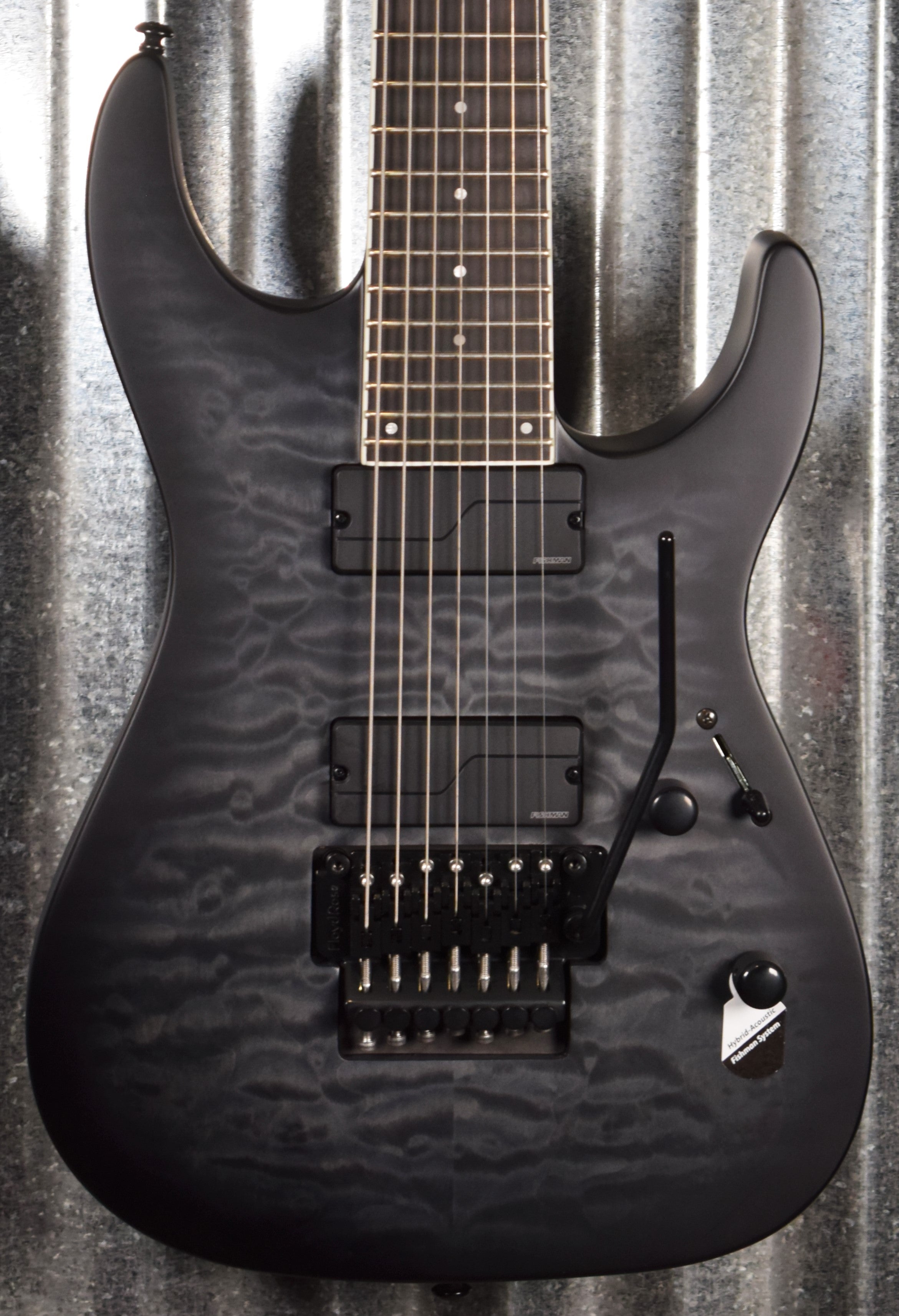 ESP LTD M-1007 Quilt See Thru Black Sunburst Satin Fishman Guitar  LM1007QMSTBLKSB #0404 Demo