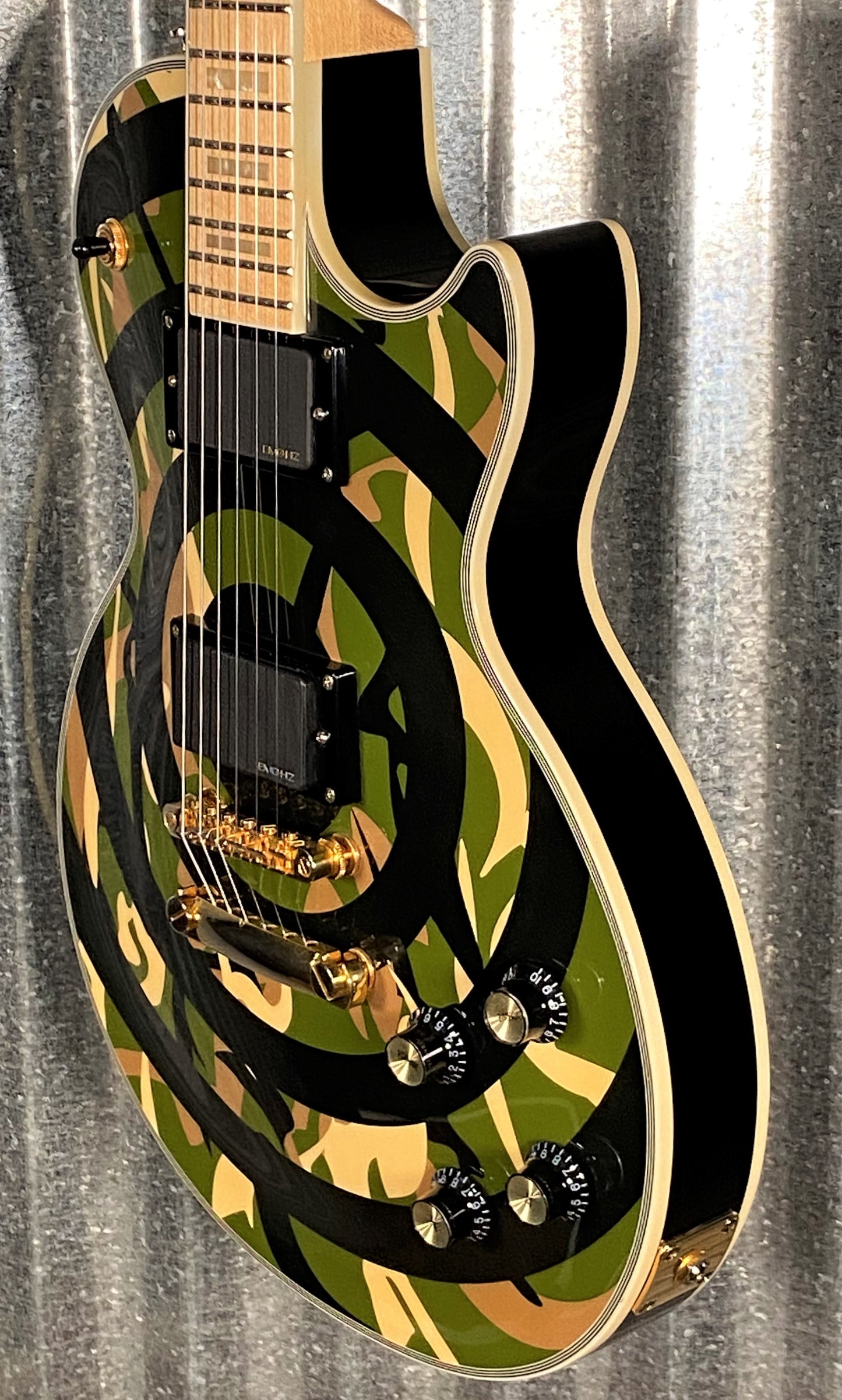 Epiphone Zakk Wylde Signature Bullseye Camo Les Paul Custom Guitar & Case #0928 Used