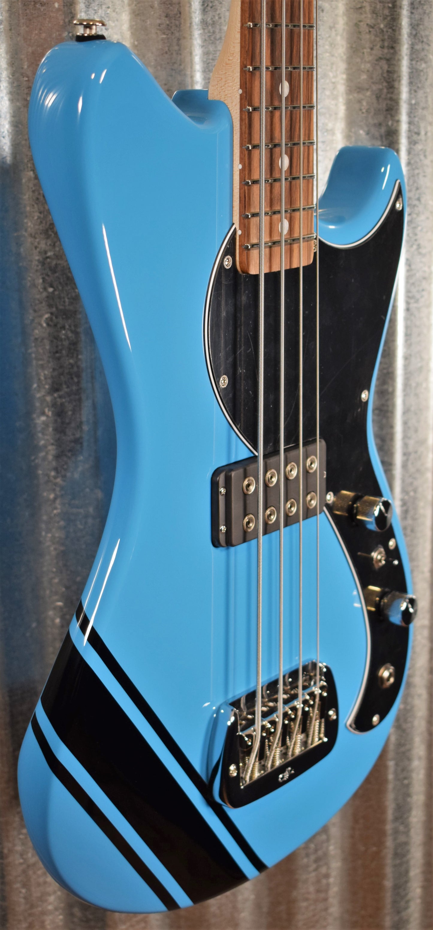 G&L USA Fullerton Limited Edition Fallout Bass Miami Blue 4 String Short Scale & Gig Bag #0169