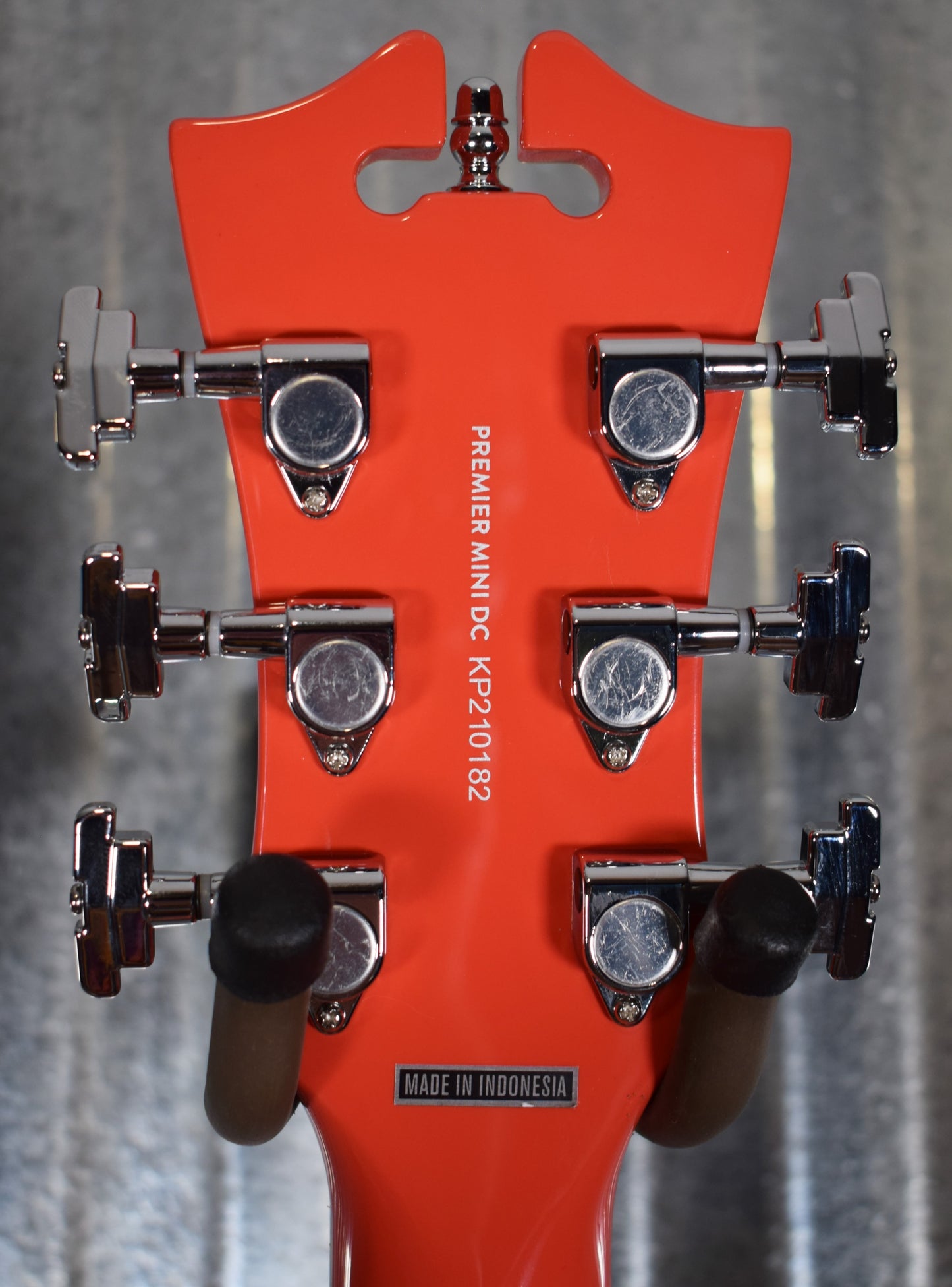 D'Angelico Premier Mini DC Cut Semi Hollow Stop Bar Fiesta Red Guitar & Bag #0182