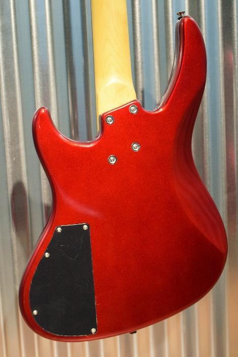 Vintage Guitars Reissue Series V90 Humbucker Candy Apple Red Bass Guitar & Case