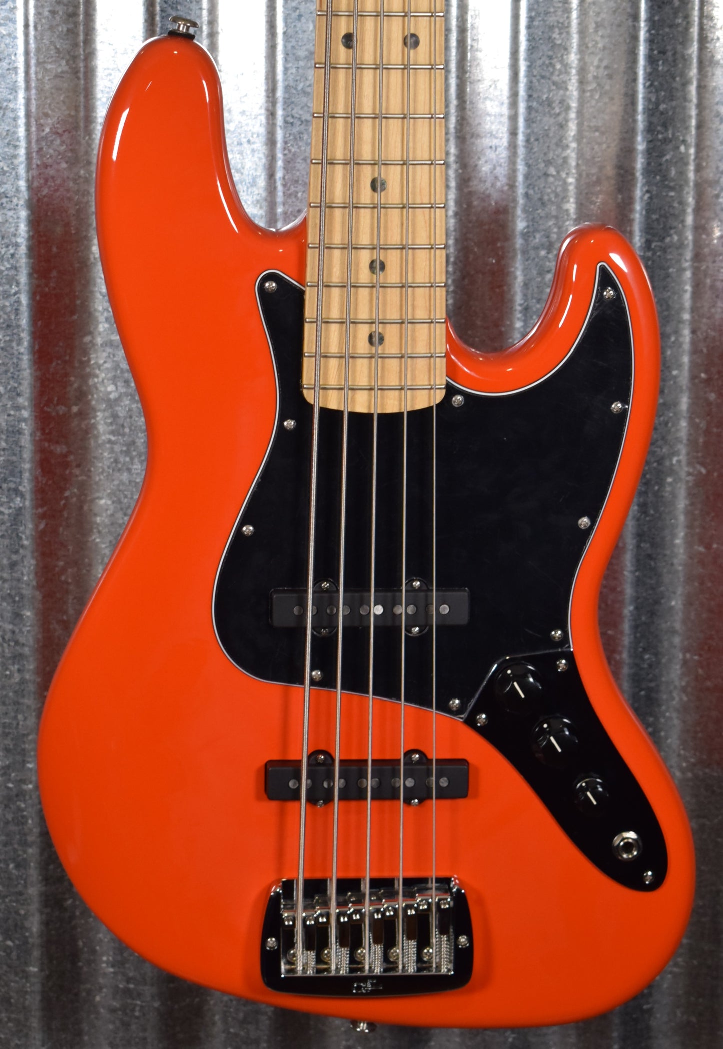 G&L USA JB-5 Hugger Orange 5 String Jazz Bass Maple Satin Neck & Case #6031