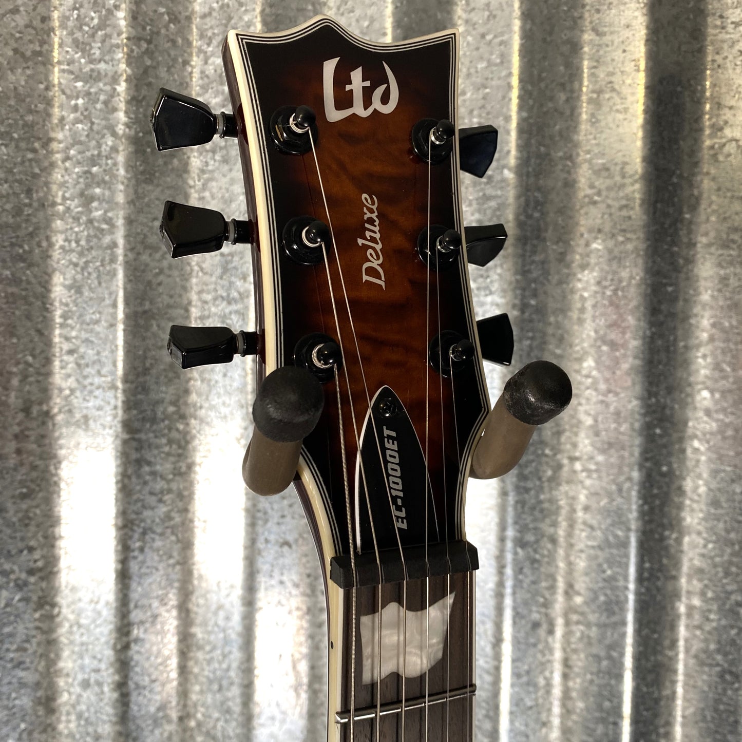 ESP LTD EC-1000 Evertune Bridge Dark Brown Sunburst Guitar & Bag EC1000ETQMDBSB #1524 B Stock