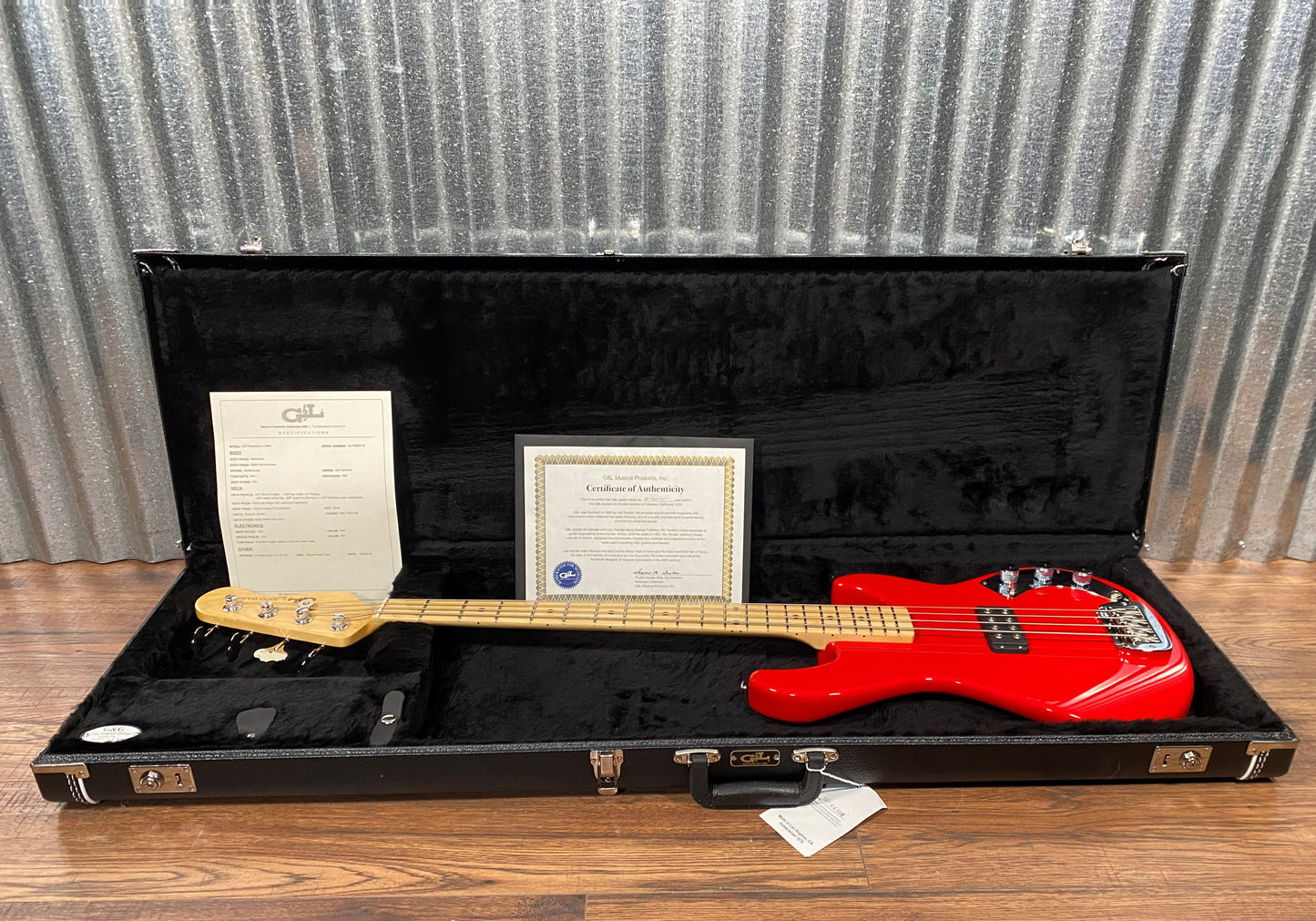 G&L USA CLF Research L-1000 4 String Bass Rally Red & Case 2019 #5174