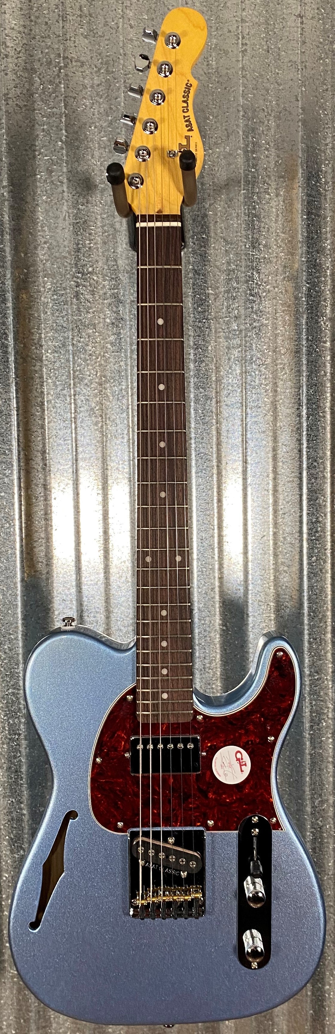 G&L Tribute ASAT Classic Bluesboy Lake Placid Blue Semi Hollow Guitar #6884