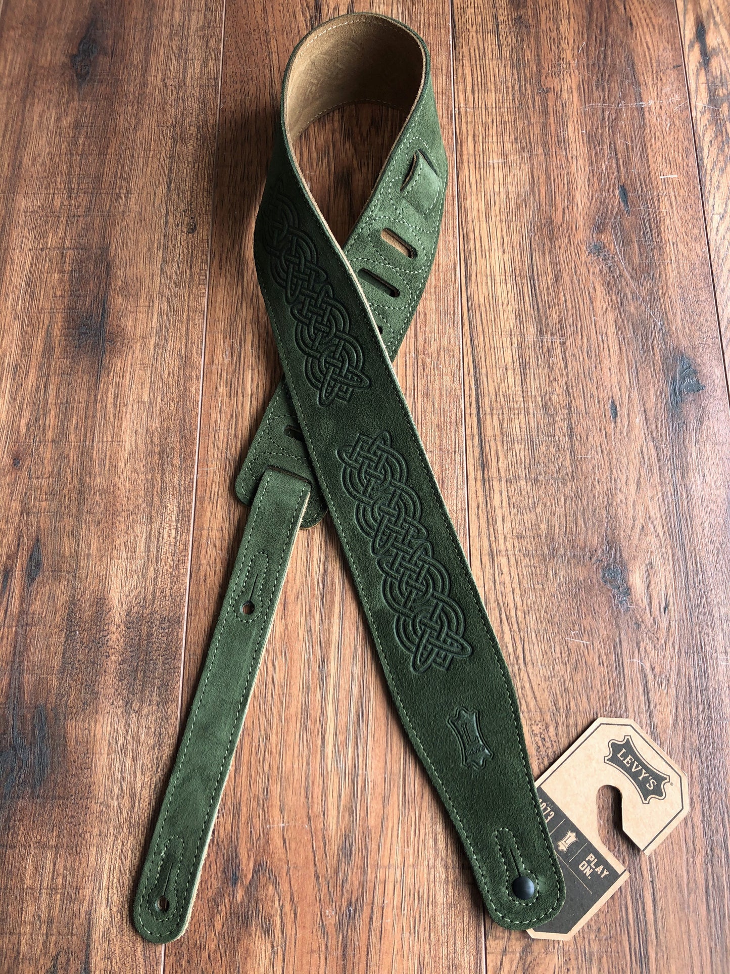 Levy's MS26CK-GRN 2.5" Adjustable Suede Guitar & Bass Strap Celtic Green