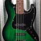 G&L USA JB-5 Greenburst 5 String Jazz Bass Rosewood Satin Neck & Case #7059